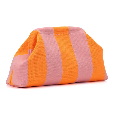 Ovida Colorblock Clutch Purse for Women Summer Beach Dumpling Clutch Crochet Handbag Ruched Cloud Clutch Bag for Party
