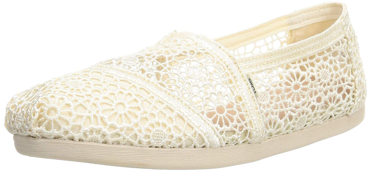 TOMS Women's Alpargata 3.0 Moroccan Crochet Slip On Shoe Natural Moroccan Crochet Fabric