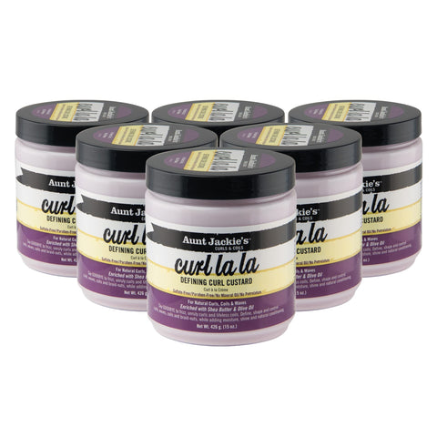 Aunt Jackies Curl La La Defining Curl Custard 15oz Jar (6 Pack)