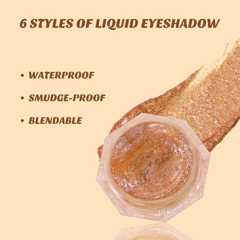 Apooliy Metallics Eyeshadow Cream Eye Shadow with High Pigmented, Glitter & Glow Makeup Liquid for Face luminizers