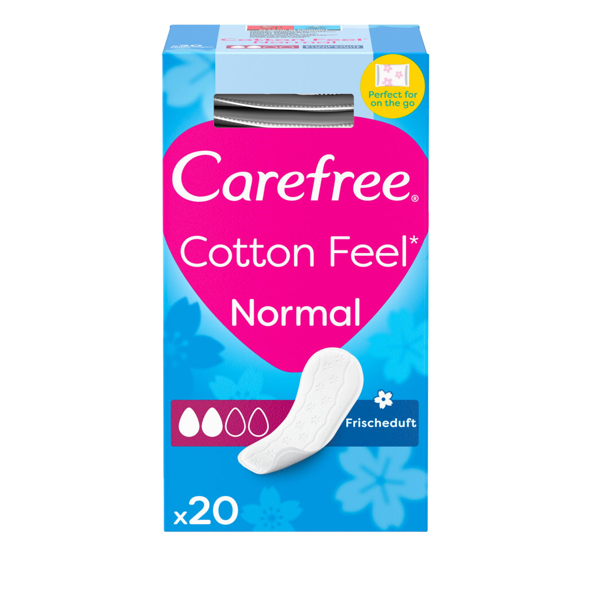 Carefree Normal with Cotton Extract Panty Liners, Pack of 20, White