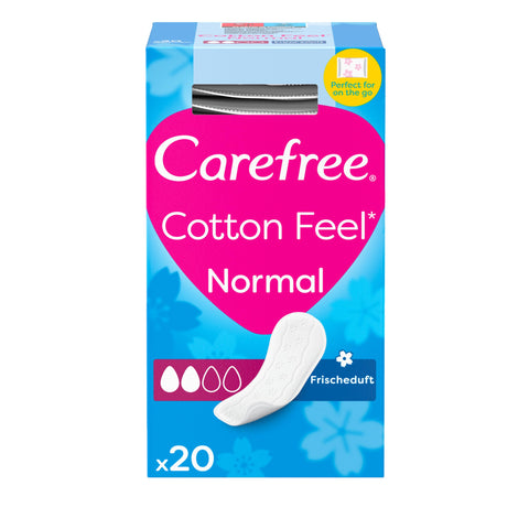 Carefree Normal with Cotton Extract Panty Liners, Pack of 20, White