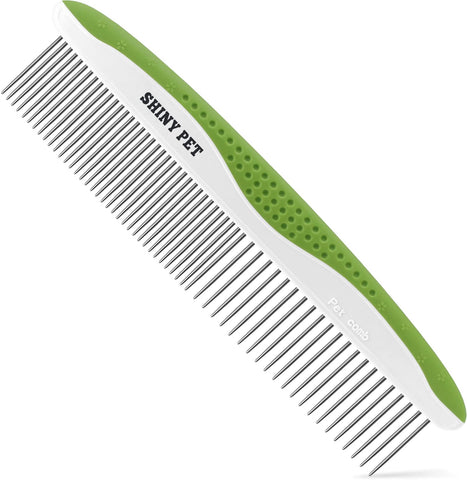 Dog Comb for Removes Tangles and Knots - Cat Comb for Removing Matted Fur - Grooming Tool with Stainless Steel Teeth and Non-Slip Handle - Pet Hair Comb for Home Grooming Kit - Ebook Guide