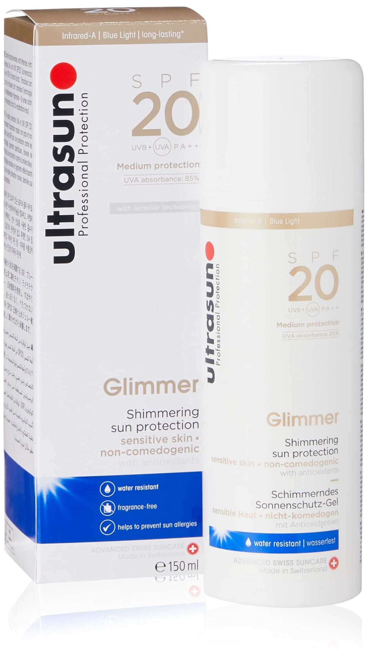 Ultrasun Glimmer SPF20 for sensitive skin 150 ml