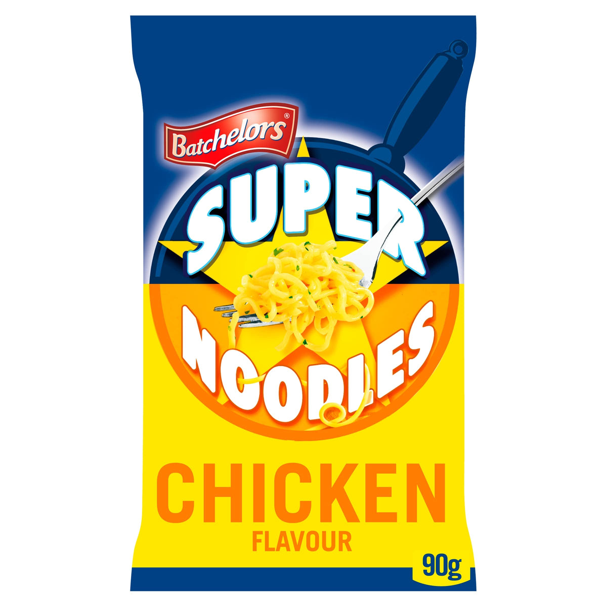 Batchelors Super Noodles Tasty Chicken Flavour, Instant Snack Ready in 4 Minutes, 90 g Packet (Pack Of 8)
