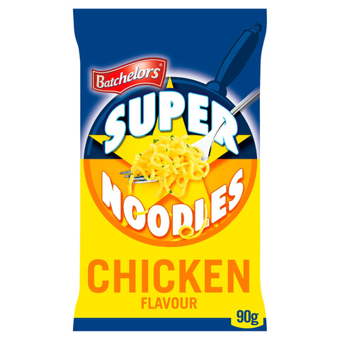 Batchelors Super Noodles Tasty Chicken Flavour, Instant Snack Ready in 4 Minutes, 90 g Packet (Pack Of 8)