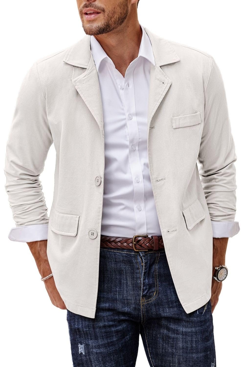 COOFANDY Men's Casual Sport Coat Cotton Linen Blazer Jacket Lightweight Suit Jackets