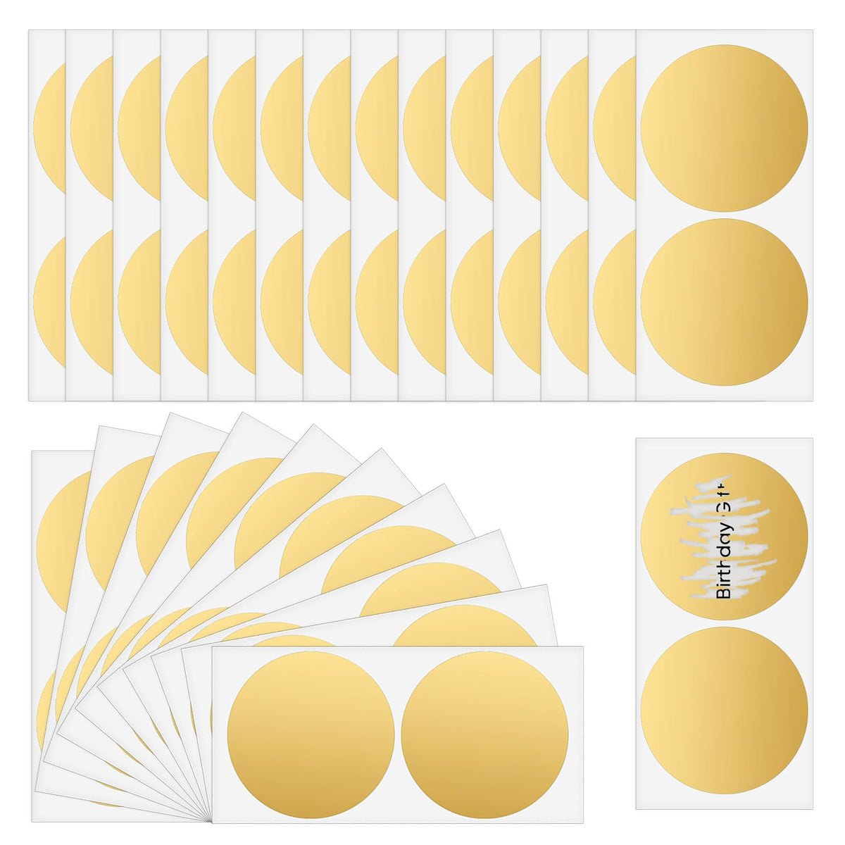 COMNICO Scratch Off Sticker Labels, 50 Pcs Round Self Adhesive Scratch Off Cards 2 Inches Gold Scratch Off Stickers for DIY Reward Raffle Card Creating