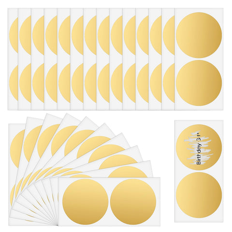 COMNICO Scratch Off Sticker Labels, 50 Pcs Round Self Adhesive Scratch Off Cards 2 Inches Gold Scratch Off Stickers for DIY Reward Raffle Card Creating