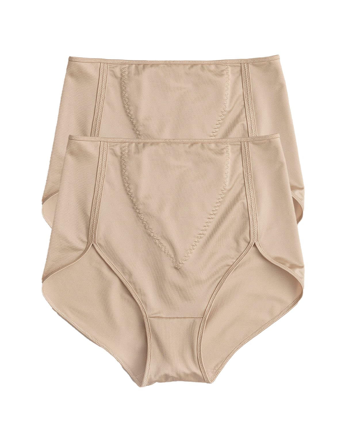 Leonisa Women Multipack for 2 Tummy Control Knickers - High Waist Shapewear Pants Beige