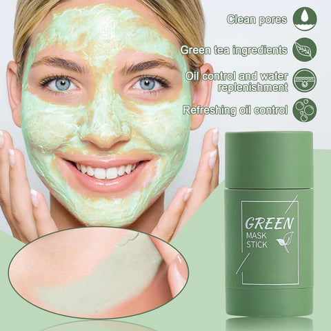 Generic Green Tea Mask Stick, Cleansing Of Facial Skin, Mild, Moisturizing Oil Control, Blackhead Removal, Pore Refining, Suitable All Skin Types (2Pack)