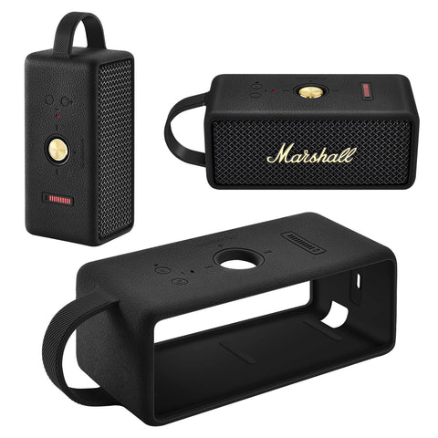 Yaowanguan Silicone Case for Marshall Emberton III Portable Bluetooth Speaker,Emberton 3rd Portable Travel Sleeve Protective Skin Carrying Cover(Black)