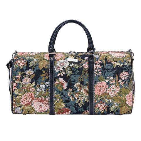 Signare Tapestry Large Travel Duffle Bag Ladies Overnight Weekender Carryon Gym Sports Duffel bags for Women with Floral Peony Design (BHOLD-PEO)