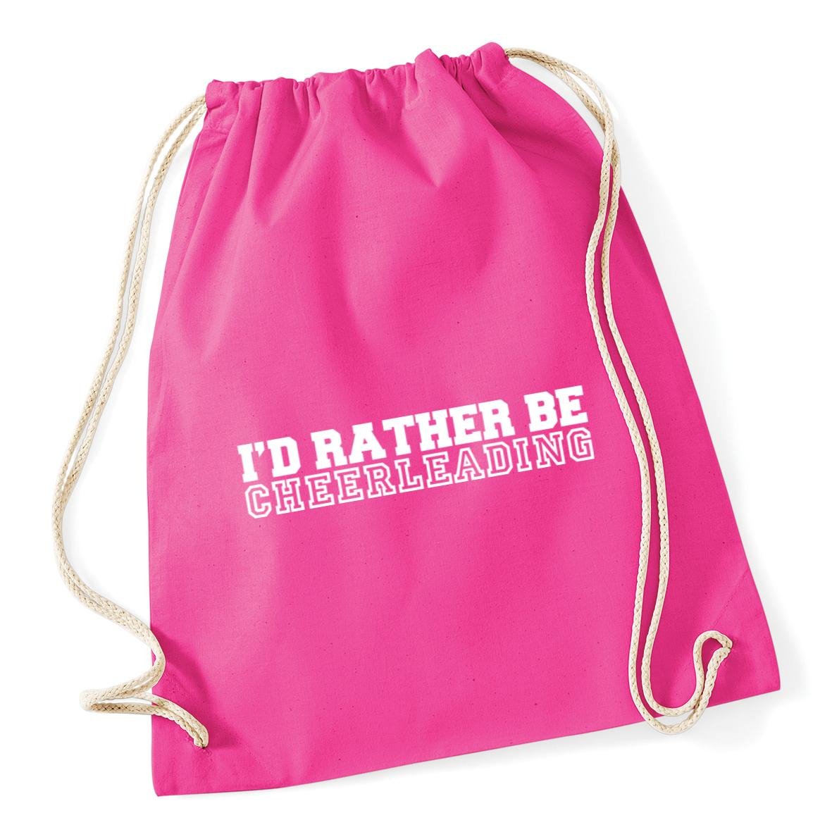 HippoWarehouse I'd Rather Be Cheerleading Drawstring Cotton School Gym Kid Bag Sack 37cm x 46cm, 12 litres