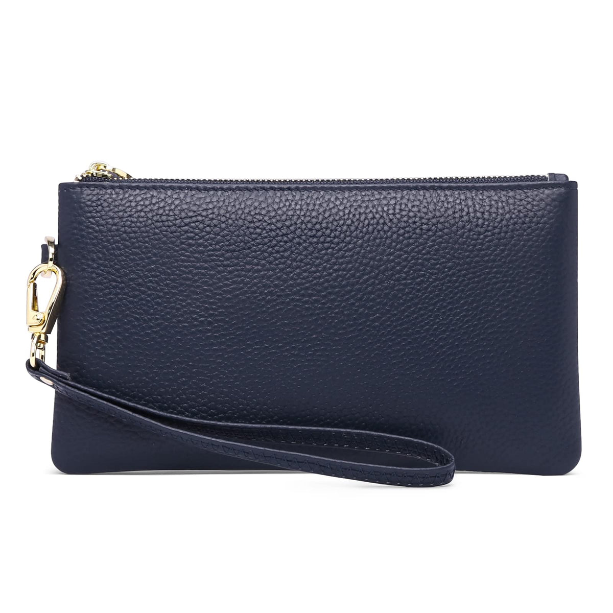SENDEFN Wristlet Bag for Women, RFID Blocking Clutch Bags for Women, Genuine Leather Handbags for Women with Wrist Strap and Zip Pocket Coins Compartment