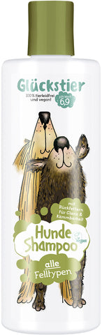Gl?kstier Dog Shampoo, 250 ml, Replenishing Shampoo for All Dog Breeds, for Shiny Coat & Better Comb, Adapted pH Value, 100% Vegan & Animal Suffess
