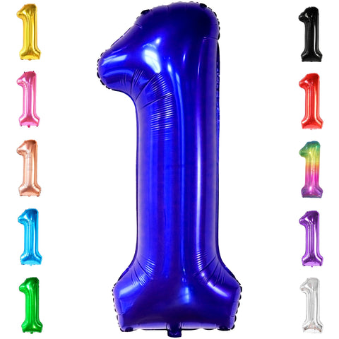 KatchOn, Blue One Balloon for First Birthday - 40 Inch | Blue Number 1 Balloon for First Birthday | Navy Blue Number One Balloon, Ofishally One Birthday Decorations | 1st Birthday Balloons for Boy