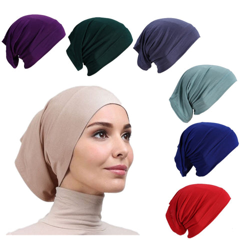 3 Pieces Women Under Scarf Hat Cap Bone Bonnet Hijab Islamic Neck Cover Muslim Under Scarf Hijab Cap Yellow, Yellow, One Size