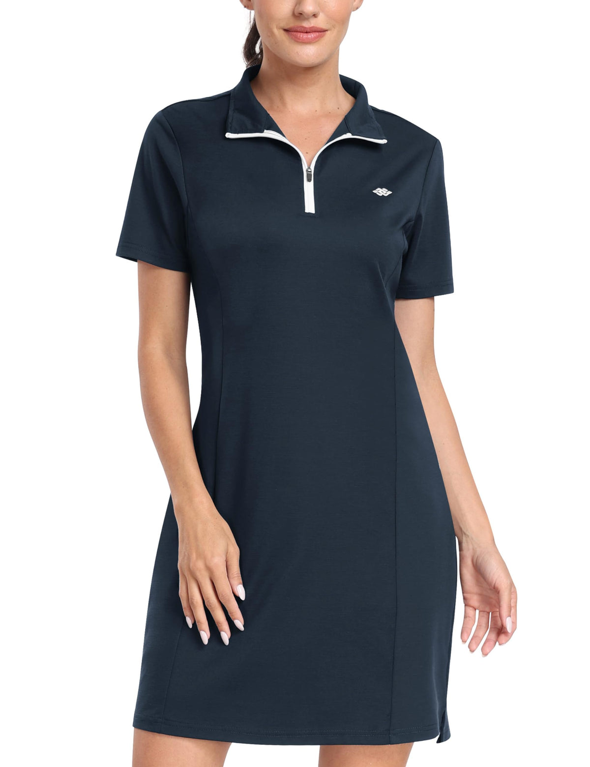 MoFiz Womens One Piece Tennis Golf Dress Active Athletic Exercise Sports Wear Dresses for Women with Pocket Navy M