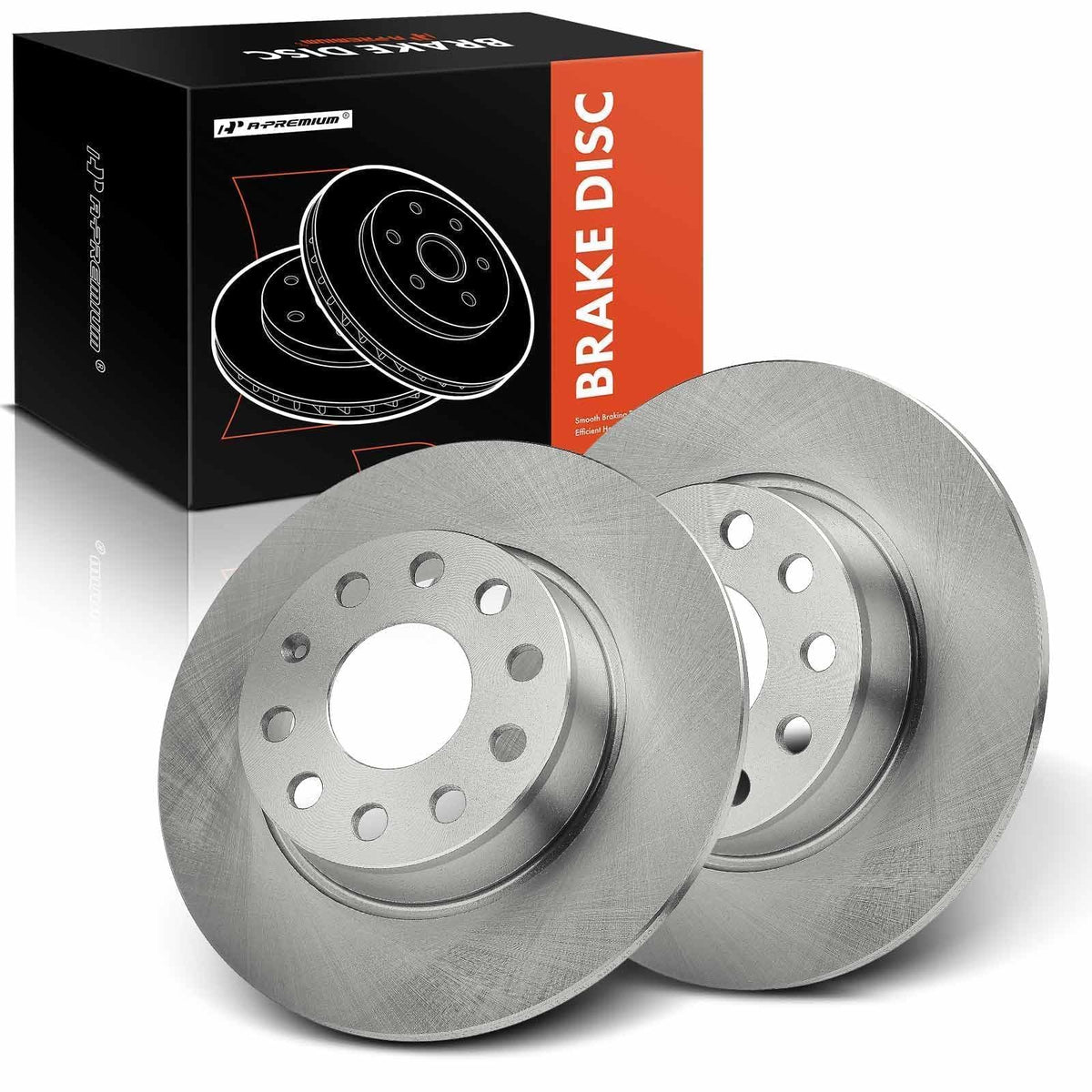 A-Premium 10.1 inch (271.8mm) Rear Solid Disc Brake Rotors Compatible with Select Volkswagen, Audi models - Jetta 2010-2014, Passat, Golf, Beetle, A3, Eos, GTI, e-Golf, A3 Quattro, 5-Stud, 2-PC Set