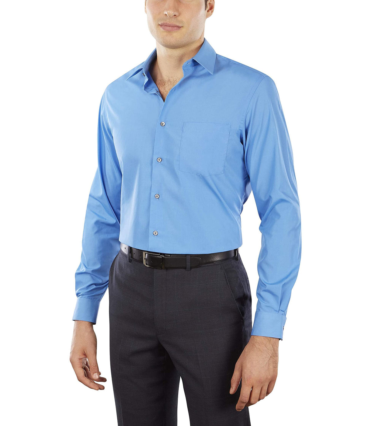 Van Heusen Men's Dress Shirt Fitted Poplin Solid, Pacifico, 15" Neck 32"-33" Sleeve