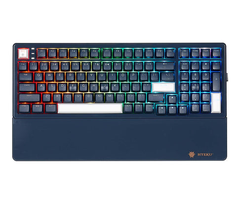 Hexgears E4 Pro Wireless Mechanical Keyboard, RGB Backlit Gaming Keyboard, 2.4G Wireless/Bluetooth/Type-C Wired, Hot Swappable Brown Switches, 99-Key Full Size Keyboard with Wrist Rest