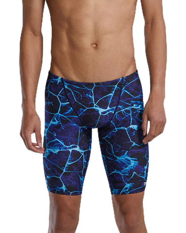 TYR Men's Standard Durafast Elite Solid Jammer Swimsuit, Blue/Synapse