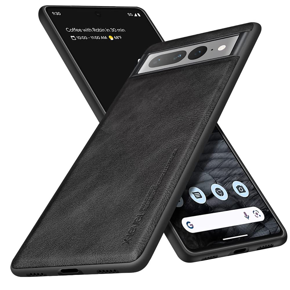 X-level Google Pixel 7 Pro Case, [Earl 3 Series] Anti-Scratch Premium PU Leather with Soft TPU Silicone Bumper Shockproof Protective Phone Cover Case for Google Pixel 7 Pro - Black