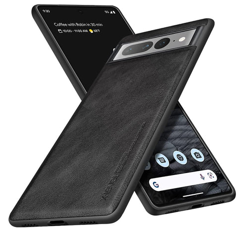 X-level Google Pixel 7 Pro Case, [Earl 3 Series] Anti-Scratch Premium PU Leather with Soft TPU Silicone Bumper Shockproof Protective Phone Cover Case for Google Pixel 7 Pro - Black