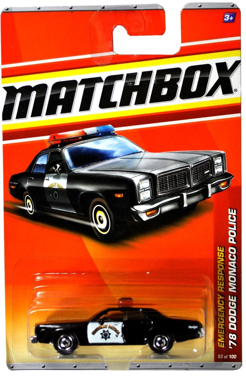 Matchbox 2010 MBX Emergency Response Series 1:64 Scale Die Cast Car #53 - '78 Dodge Monaco Police Highway Patrol (T8944)
