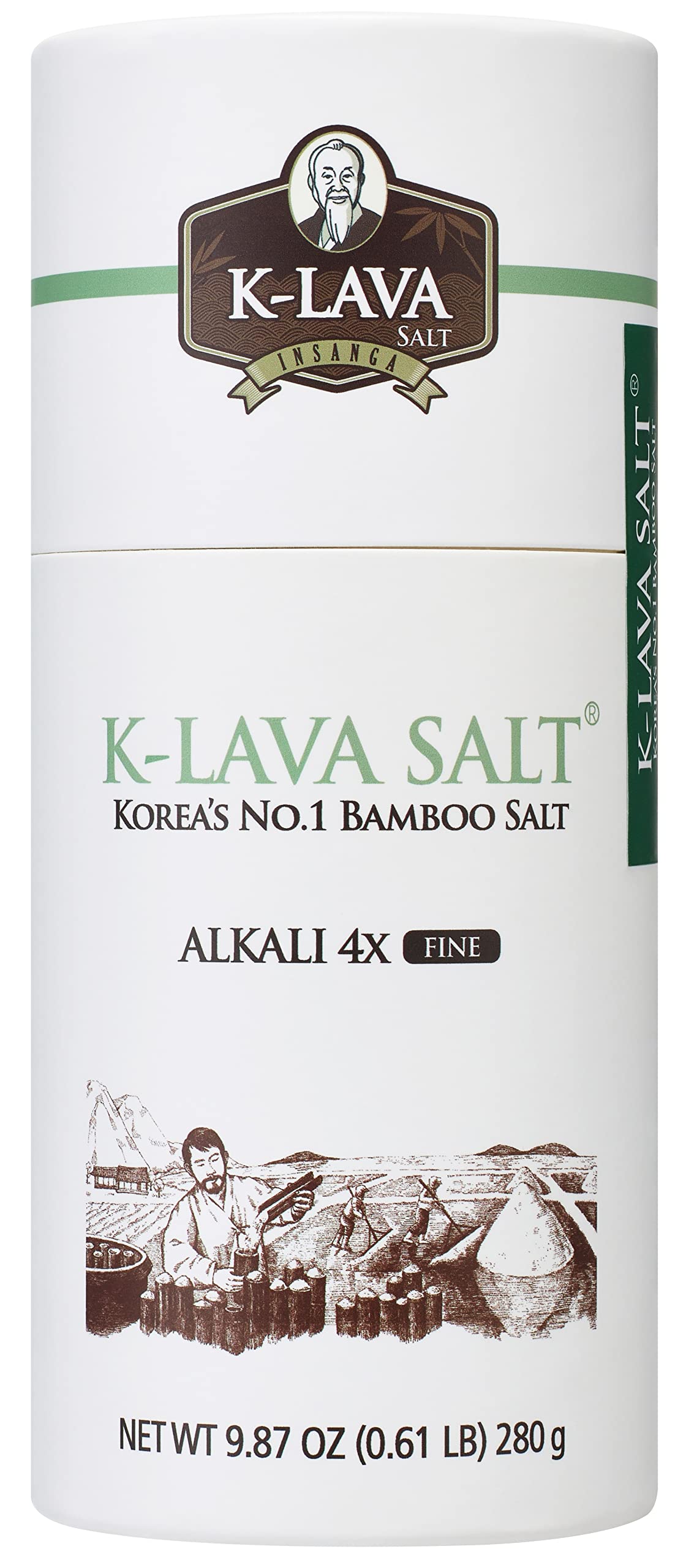 K-LAVA SALT-Korea's No.1 Bamboo Salt-Alkali 4x, Fine, 9.87 Ounce