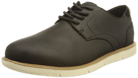 TOMS Men's Navi Oxford, Water Resistant Black Leather, 8