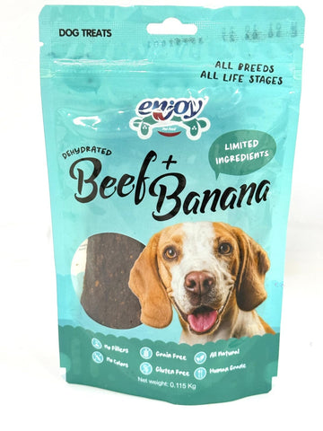 Enjoy Dehydrated Beef and Banana Dog Treats - 115 grm
