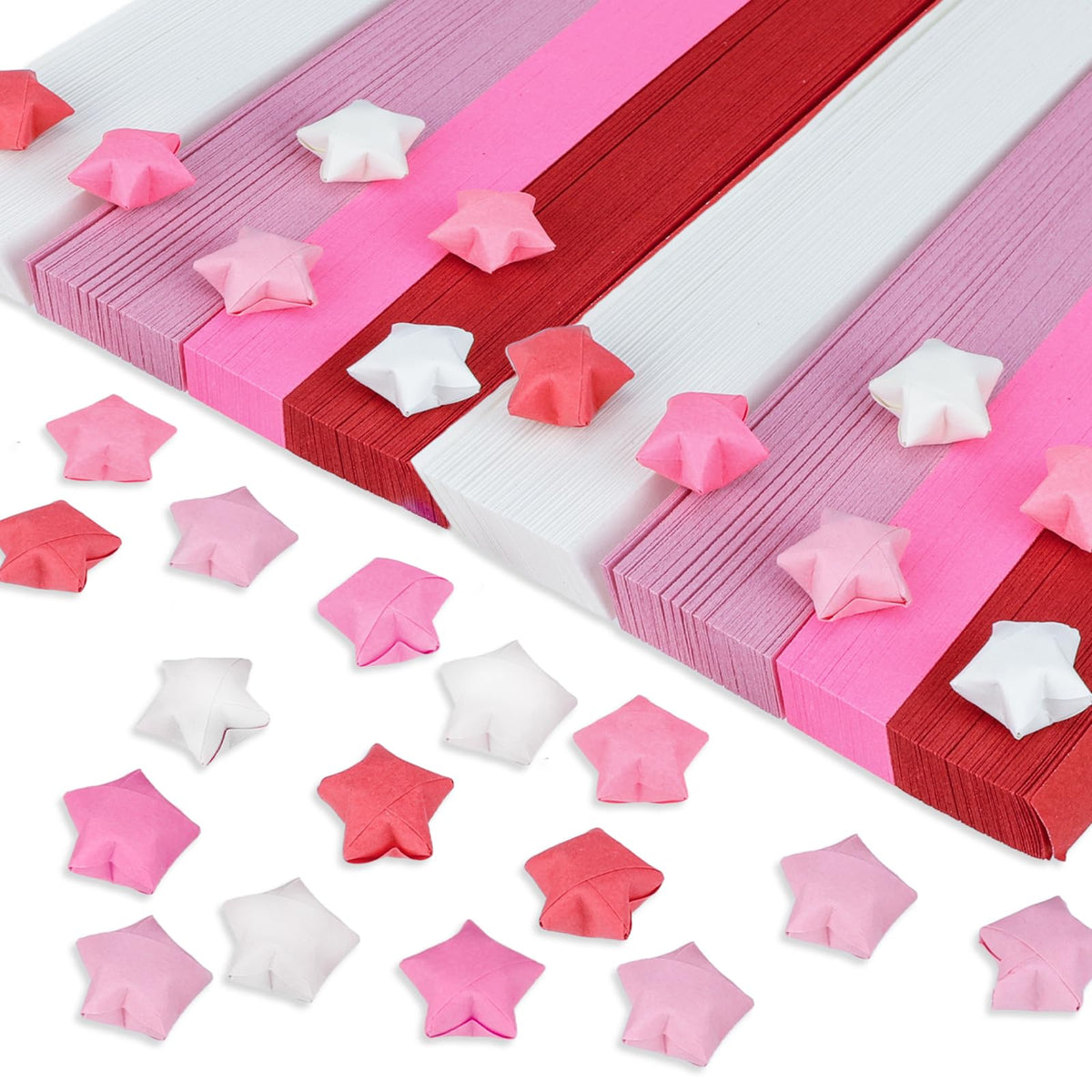 1080 Sheets Double Sided Folding Strips for Star Folding Star Paper Strip Gradient Color Origami Paper Lucky Stars Folding Paper for Kids Students DIY Crafts