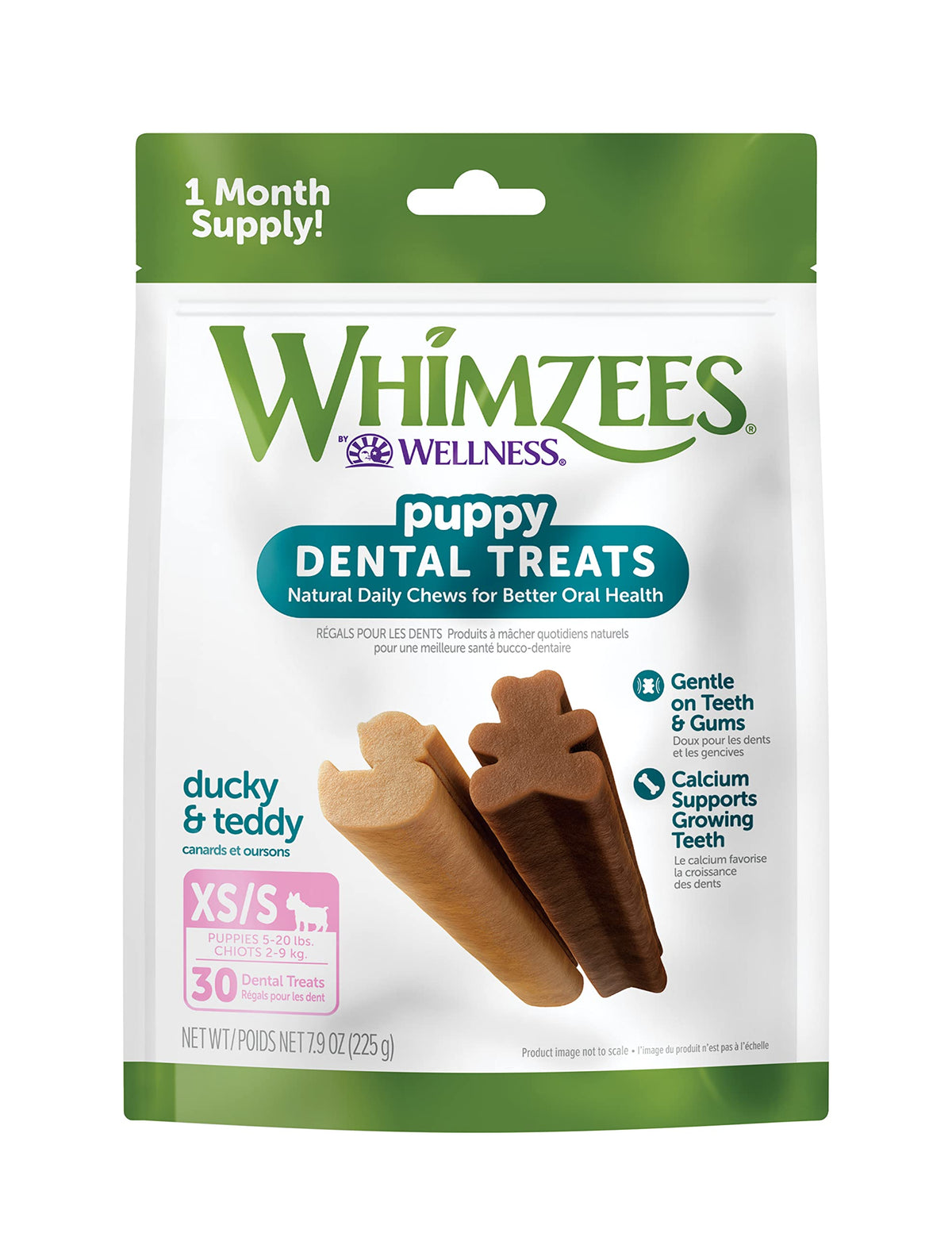 WHIMZEES by Wellness Puppy Natural Dental Chews for Dogs, Long Lasting Treats, Grain-Free, Freshens Breath, Extra Small/Small Breed, 30 count , 7.90 Ounce (Pack of 1)