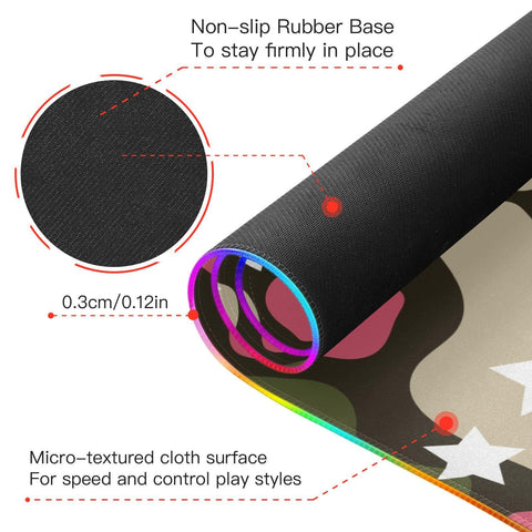 Fashion Camouflage Wireless Charging Mouse Pad for Mobile Phone Extra Large Gaming Mousepad with 13 Lighting Modes Extended Desk Mat for MacBook PC Laptop Desk Office Home Gaming