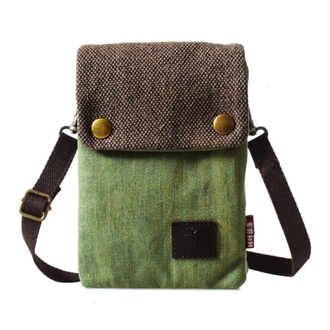 LassZone Women Small Crossbody Bag Canvas Cell Phone Purse Coin Pouch Ladies Handbag Mini Shoulder Bag for Smartphone