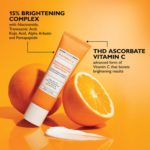Peter Thomas Roth | Potent-C Niacinamide Discoloration Treatment for Discoloration, Dark Spots and Post-Acne Marks, Intensive Brightening Treatment with Vitamin C and Niacinamide