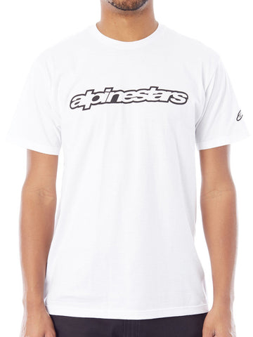 ALPINESTARS Men's Wordmark T-Shirt, White, Large