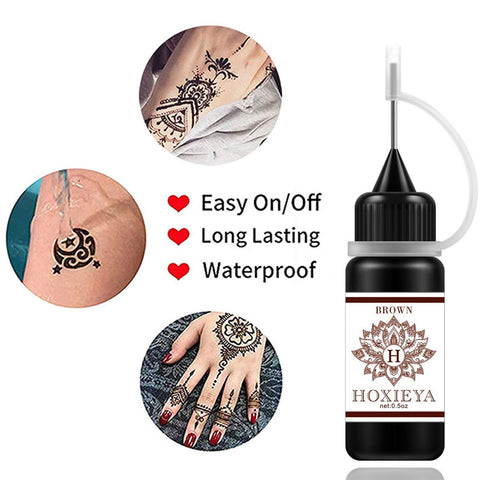 HOXIEYA Temporary Tattoo Fake Kit,Tattoo Fake Freckles Decoration Semi-Permanent DIY Fake Freckles, Freehand Paste/Ink Body Art Painting DIY Supplies -brown