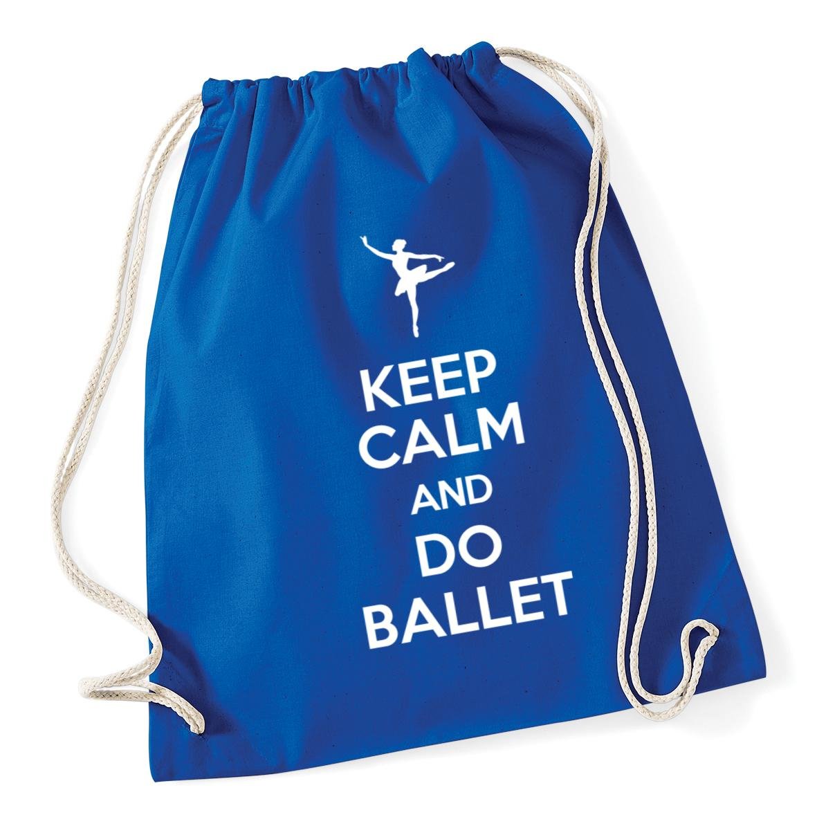 Hippowarehouse Keep Calm and Do Ballet Drawstring Cotton School Gym Kid Bag Sack 37cm x 46cm, 12 litres
