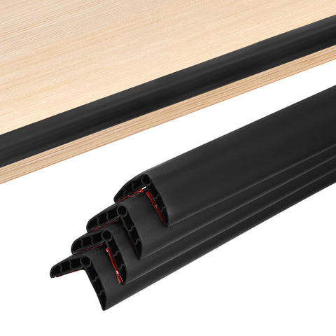 uxcell 5Pcs Wall Corner Protector, 36" L x 1.4" W Self-Adhesive Corner Guards, Black Guard Edge Protector Furniture Edge Strips for Stair, Wall