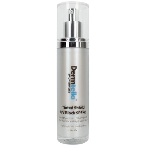 DrFormulas Tinted Moisturizer for Face with SPF 46 with Niacinamide and Hyaluronic Acid, Lightweight With No White Cast, 2 oz