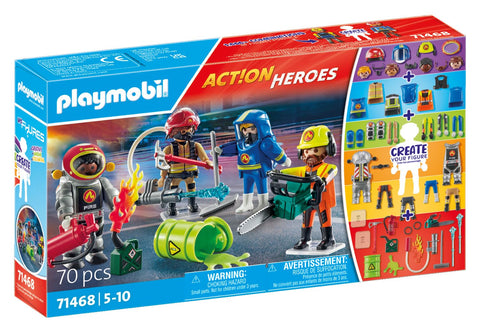 Playmobil 71468 Action Heroes: My Figures: Fire Brigade, with Personalized Figures and Detachable Accessories, Fun Imaginative Role Play, playsets Suitable for Children Ages 5+