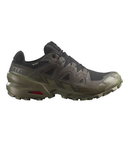 Salomon Men's Speedcross 6 Sneaker, Black/Peat/Deep Lichen Green, 9.5