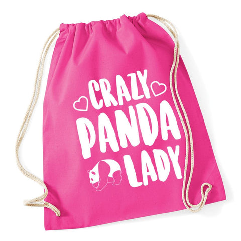 HippoWarehouse Crazy panda bear lady Drawstring Cotton School Gym Kid Bag Sack 37cm x 46cm, 12 litres