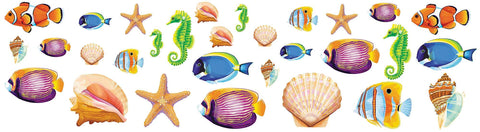 Amscan Sea Life Cutouts Party Decoration, 5", 8", 12", 30 Pcs