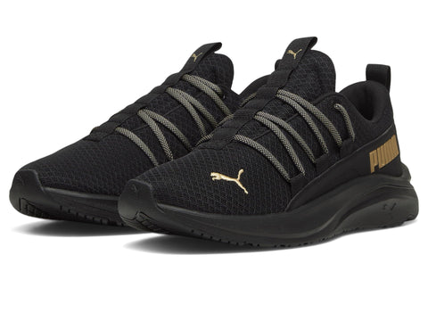 PUMA Women's Softride One4all Sneaker, Black Black Gold, 5.5
