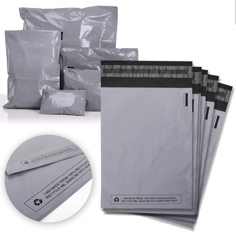 Sabco - Mailing Bags - 15 x 18" Self Adhesive, 100 Waterproof and Tear-Proof Postal Bags - Extra Large Sized Grey Plastic Mailing Mail Post Postage Plastic Bags (15x18", 100)