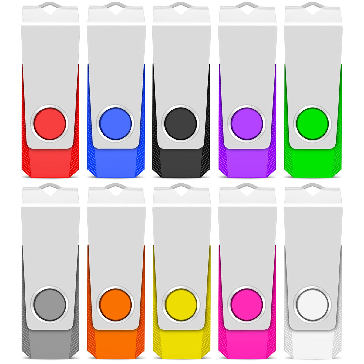 TEWENE USB Stick 1 GB Set of 10 USB Memory Stick Flash Drive Memory Stick High Speed USB 2.0 Multicoloured Rotate